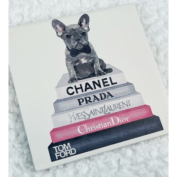 AMANDA GREENWOOD • Luxury Fashion Brand Frenchie Ceramic Coaster - Picture 6 of 9